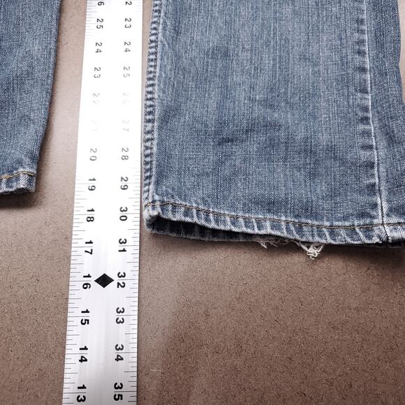 Levis 505 Jeans Mens 36x34 Med Wash Faded Straight Classic Cowboy Western Rodeo - Picture 8 of 15